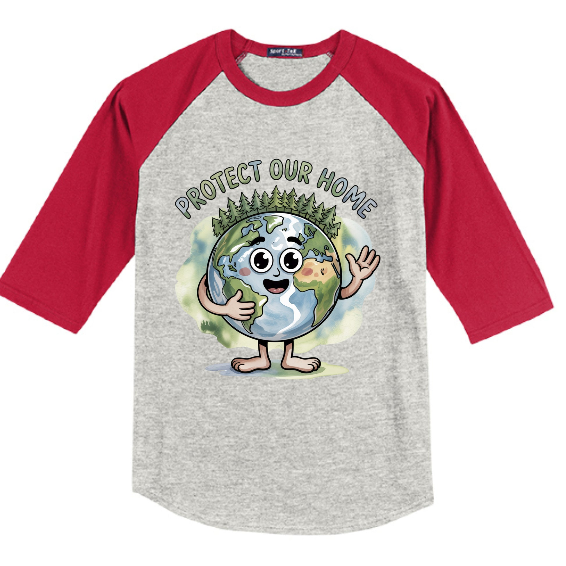 HEATHER GREY / RED - FRONT