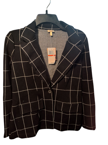Self Esteem Juniors Plaid Notched-Lapel Blazer  Black/ White XS
