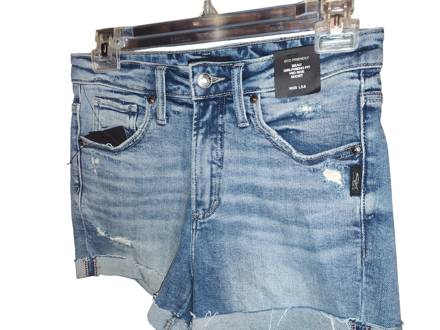 Silver Jeans Co. Beau Roll-Cuff Denim Shorts Indigo 30, 33