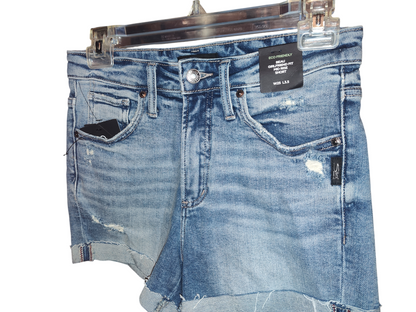 Silver Jeans Co. Beau Roll-Cuff Denim Shorts Indigo 30, 33