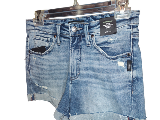 Silver Jeans Co. Beau Roll-Cuff Denim Shorts Indigo 30, 33