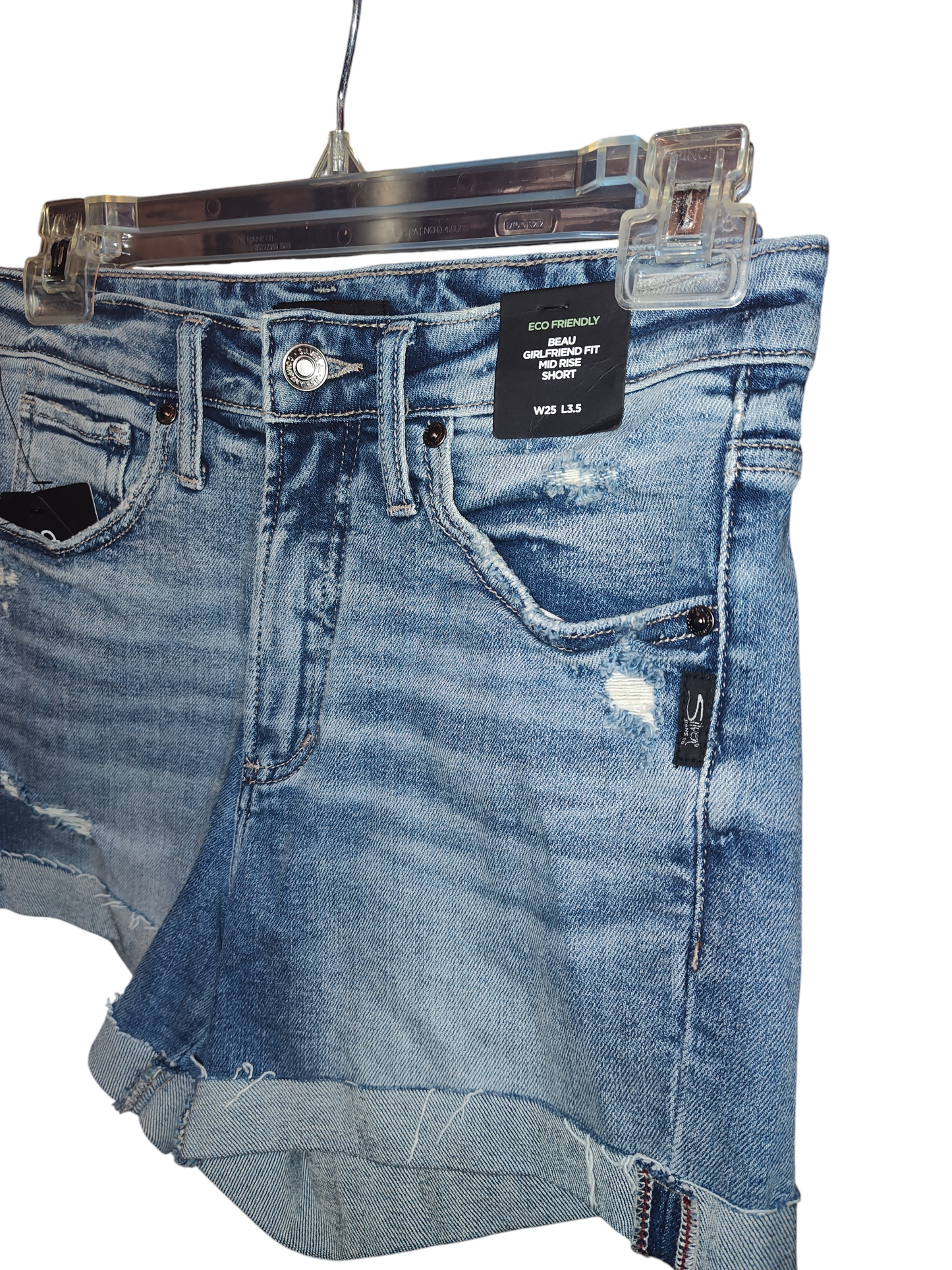 Silver Jeans Co. Beau Roll-Cuff Denim Shorts Indigo 30, 33