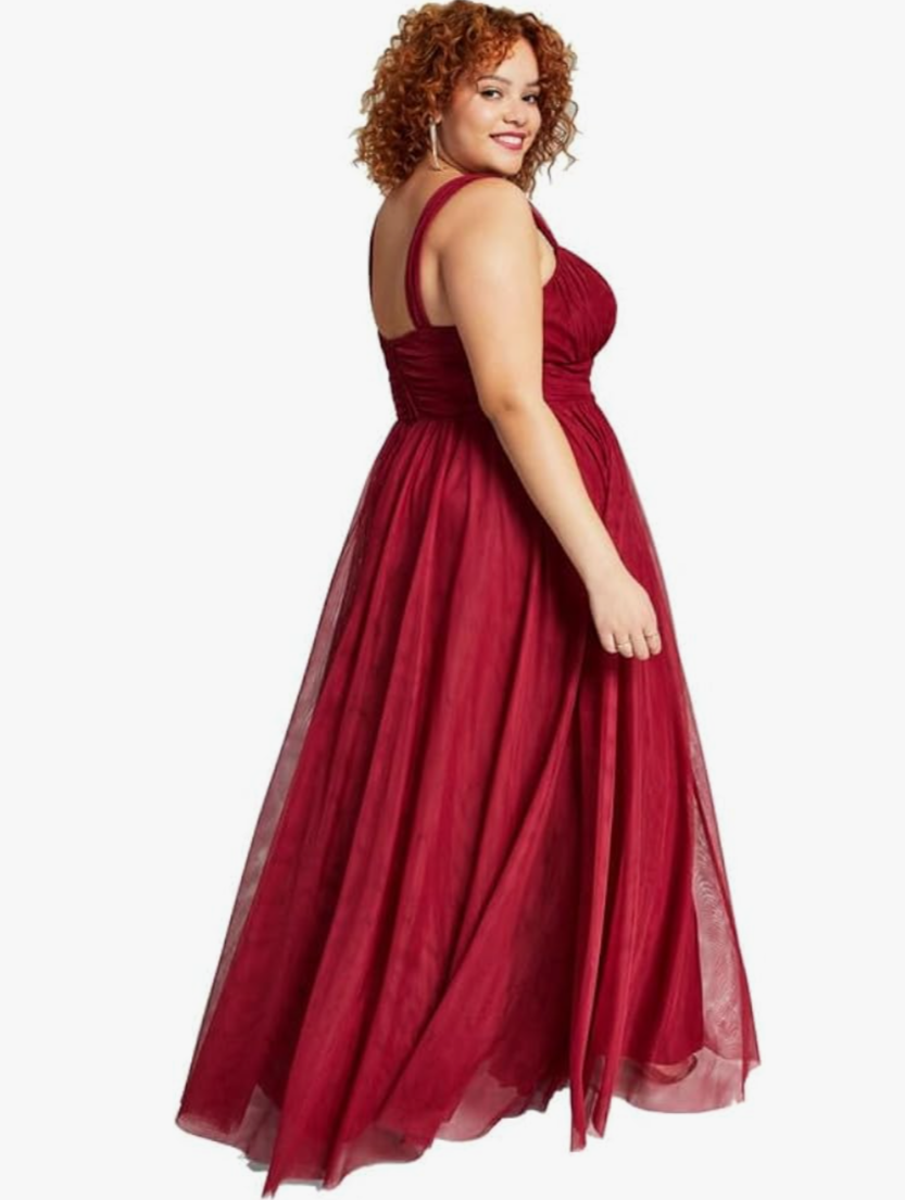 City Studios Plus Size Mesh Formal Evening Sleeveless ball Dress.