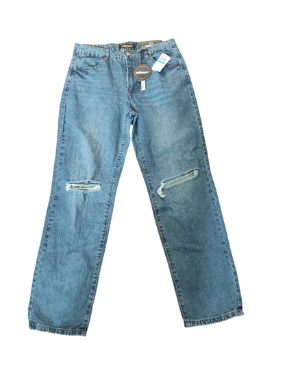Dollhouse Womens Ripped Knee High Rise Dad Relaxed Fit Jeans Blue Juniors 9/10