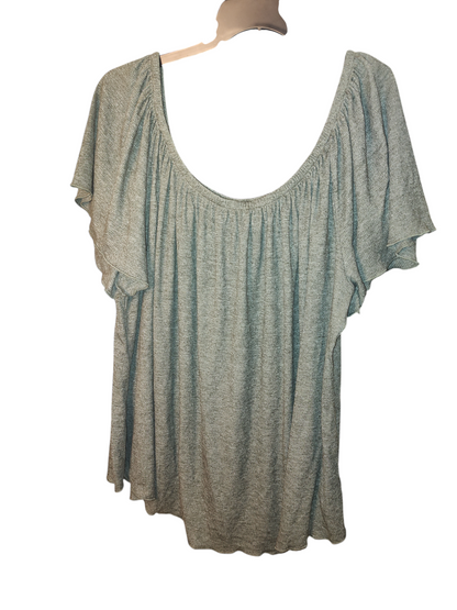Jessica Simpson Women's  Trendy Plus Size Autumn Flutter-Sleeve Top - Grape Leaf