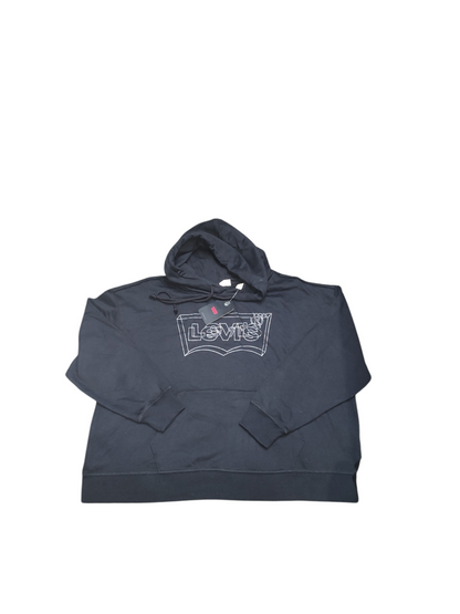 Levi's Plus Size Hoodie Black 3D Glitter Batwing Logo Sweatshirt