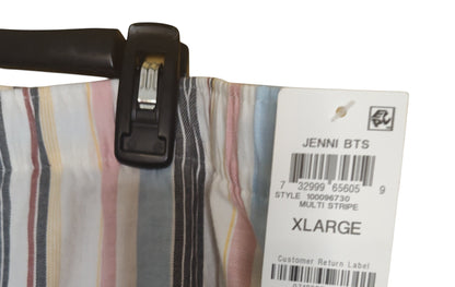 Jenni woven 100% cotton striped pajama pants. Multicolor XL closeup