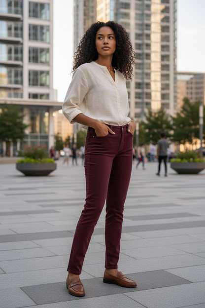 Pantalon fuselé taille haute Amanda de Gloria Vanderbilt pour femme