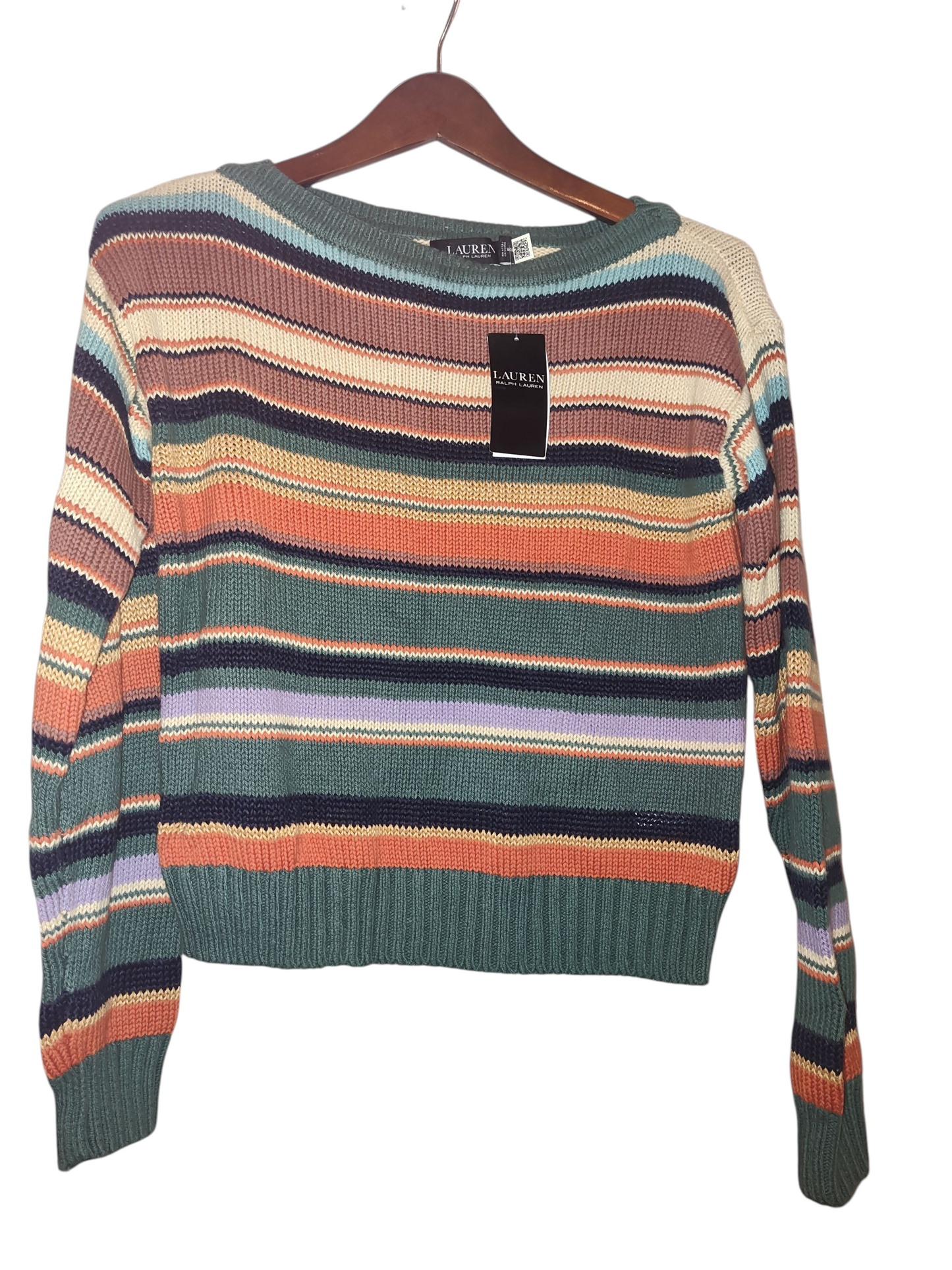 Pull à col bateau rayé en coton et lin pour femme de Lauren Ralph Lauren