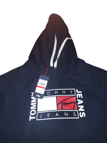 Sweat à capuche court à imprimé drapeau Tommy Jeans pour femme