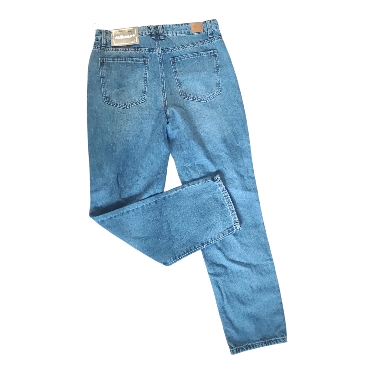 Dollhouse Womens Ripped Knee High Rise Dad Relaxed Fit Jeans Blue Juniors 9/10