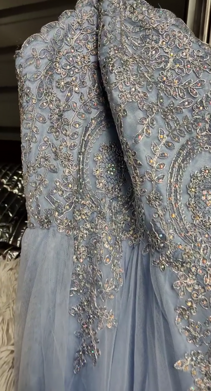 Dites oui au bal de fin d'année brodé pervenche tendance grande taille