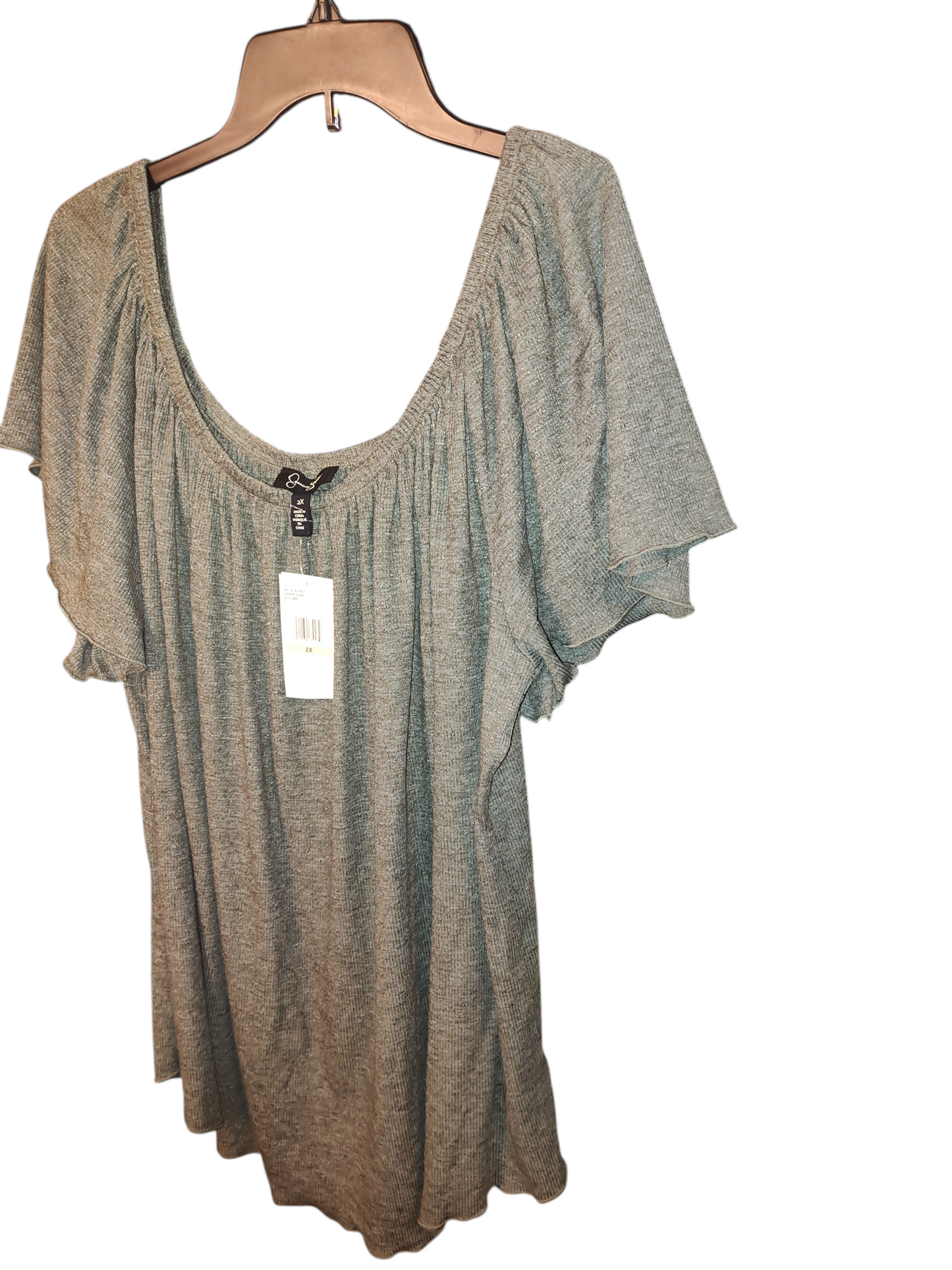 Jessica Simpson Women's  Trendy Plus Size Autumn Flutter-Sleeve Top - Grape Leaf