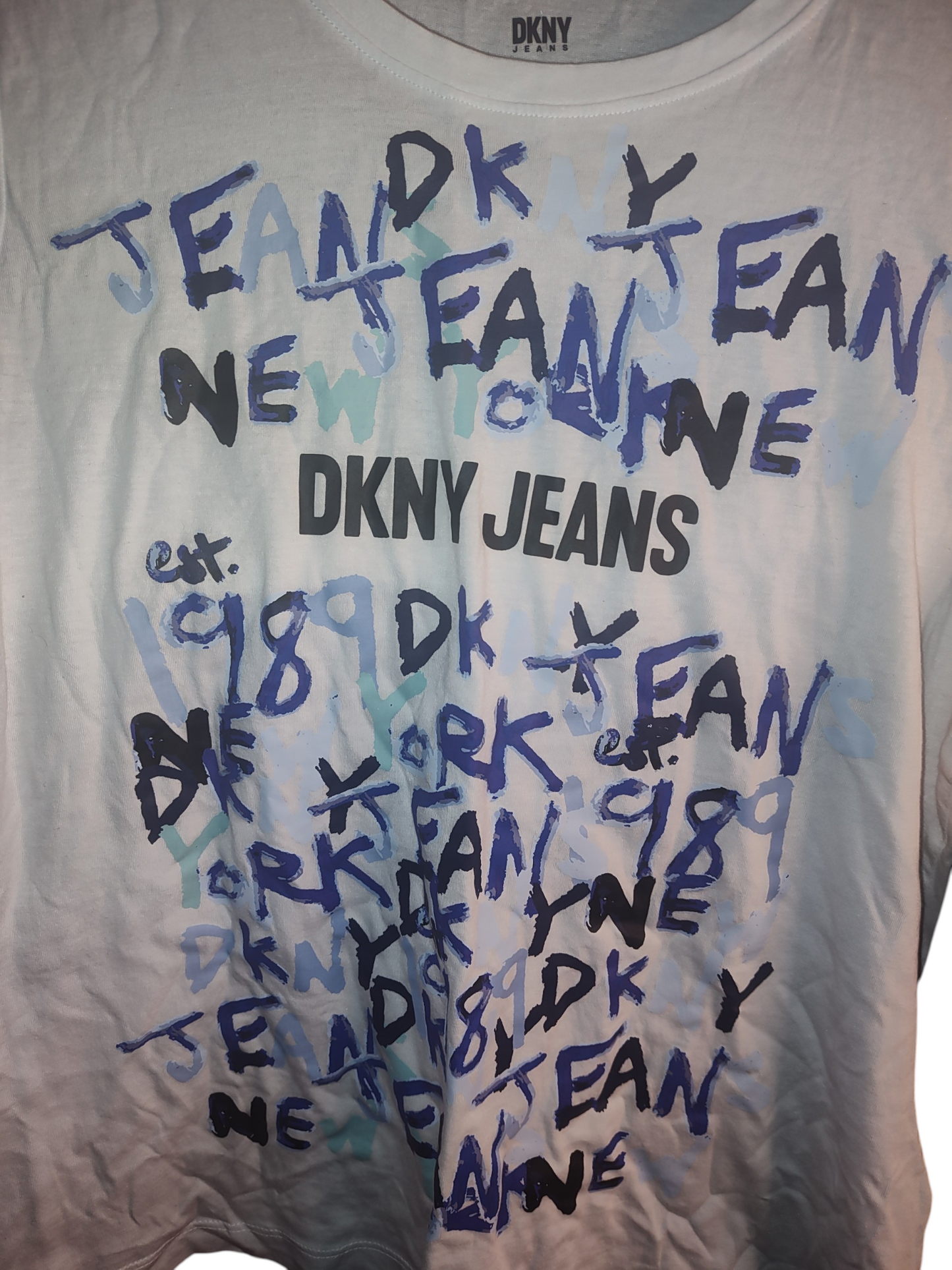 DKNY Jeans Womens Graffiti Logo T-Shirt Small