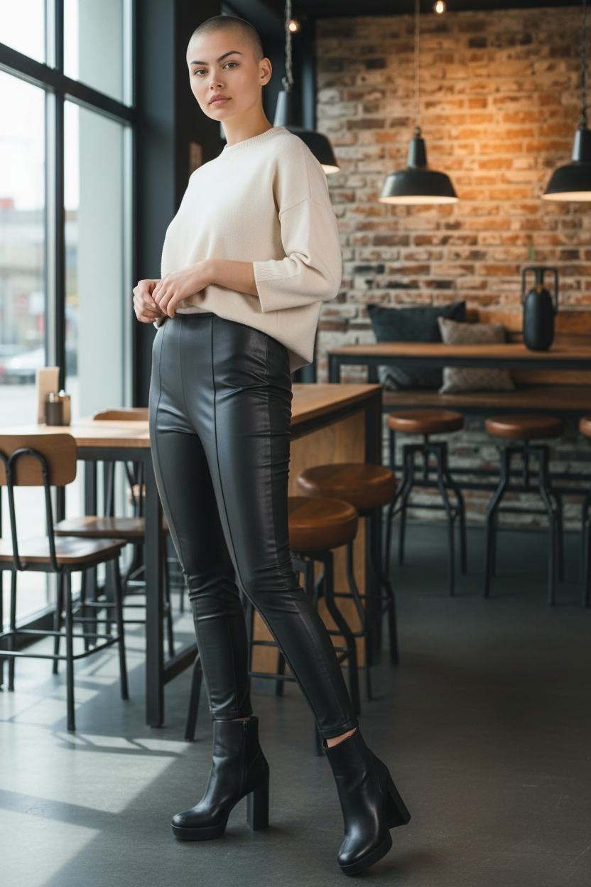Tinseltown Juniors Faux Leather High-Rise Skinny Pants Black Medium