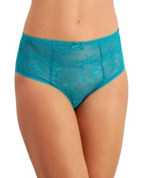 INC Women's Cheeky Lace Brief Underwear, Tropical Green Teal