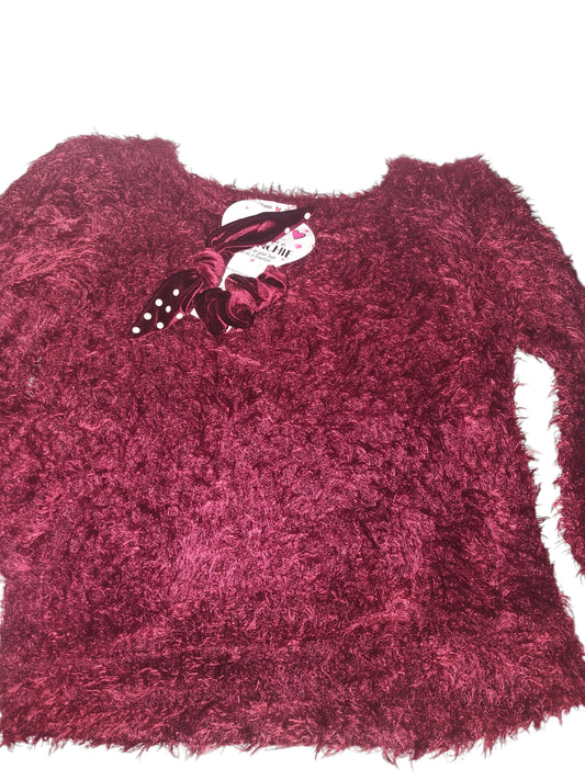 Beautees Girls Fuzzy Top and Scrunchie Set