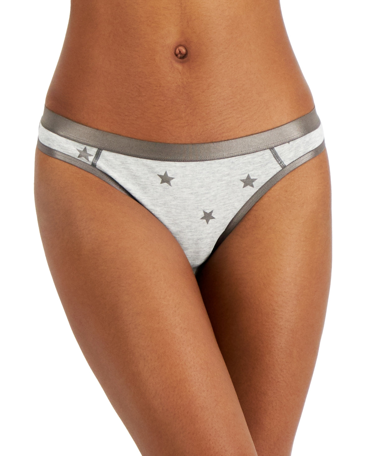 Jenni Cotton Print Satin Trim Thong Stars Medium