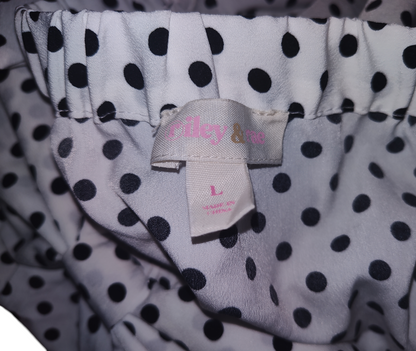 Chemisier à pois et épaules dénudées avec nœud pour femme de Riley Rae, blanc