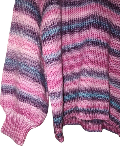 Pull col V confortable grande taille Vince Camuto à imprimé Space Dye Berry Hibiscus 2X