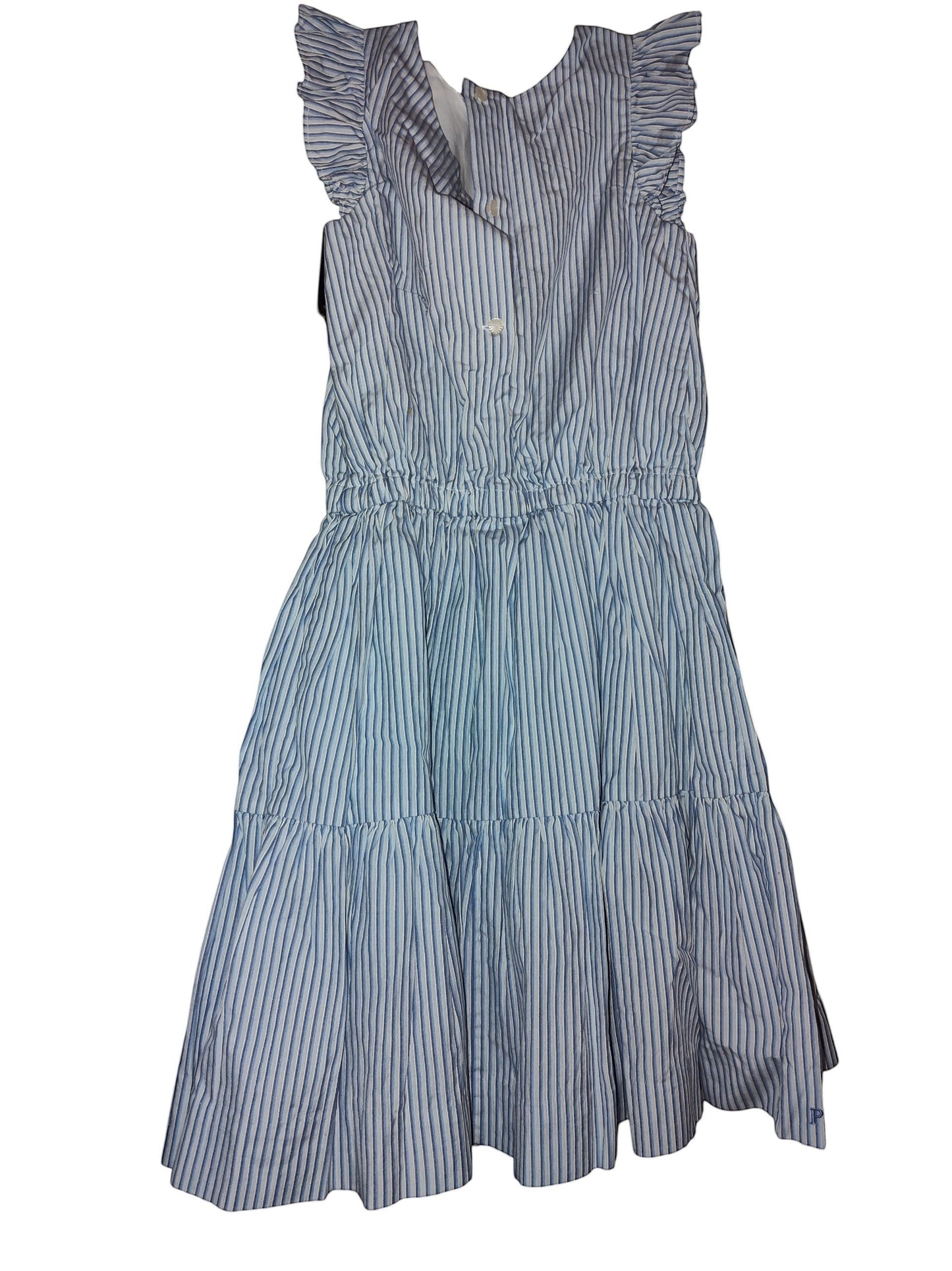 Polo Ralph Lauren Big Girl Striped Tiered  Cotton Blue White 10
front