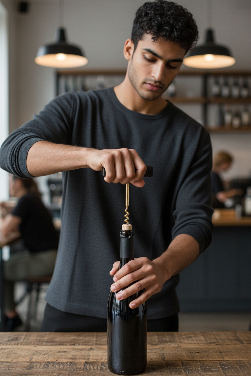 Thirstystone black marble handle. corkscrew. Wine opener, stainless steel