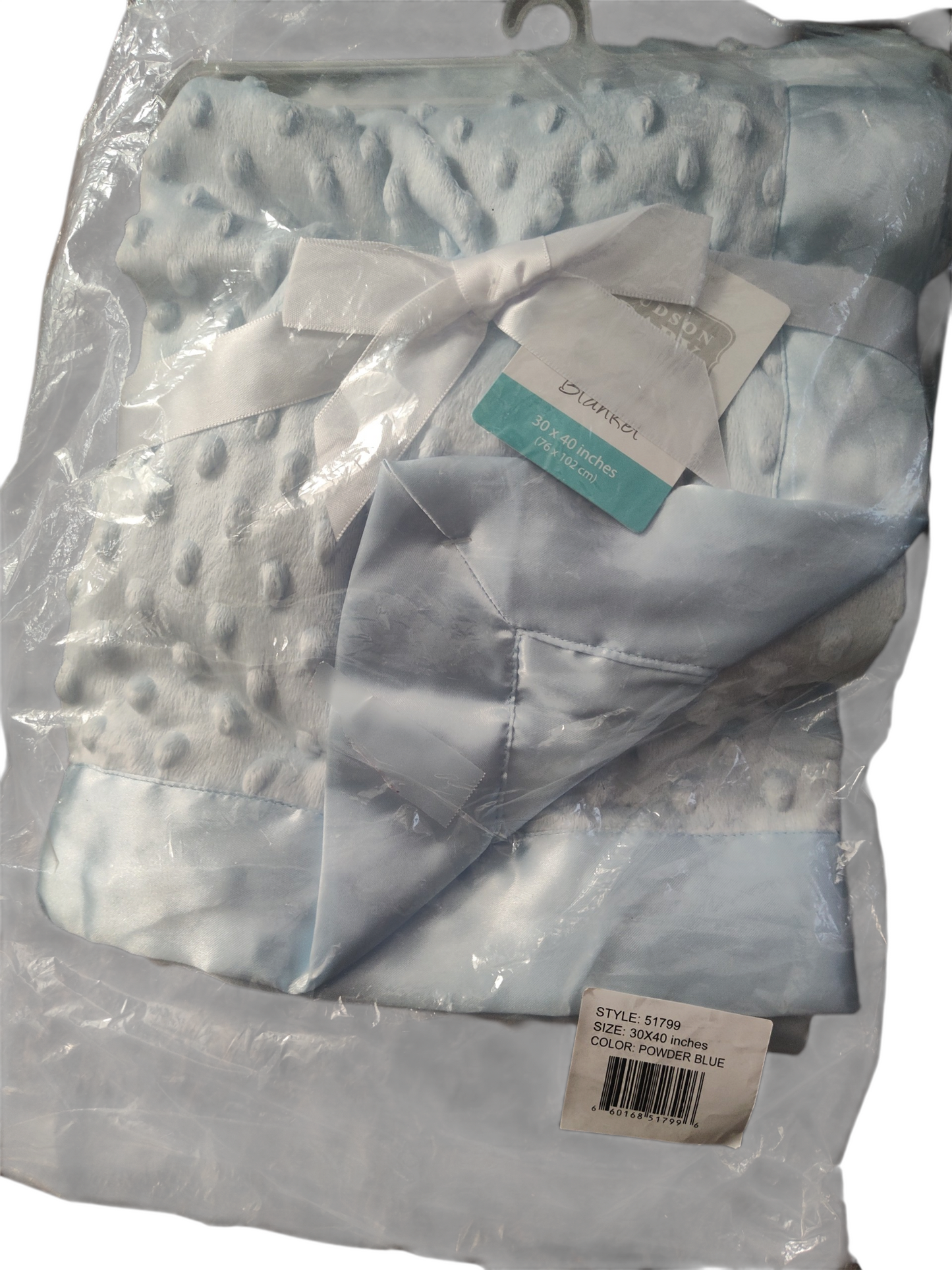 Hudson Baby Infant Boy Plush Mink Blanket Powder Blue One Size 30x40
