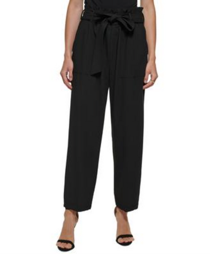 DKNY Pantalon large taille haute avec ceinture pour femme - Classique