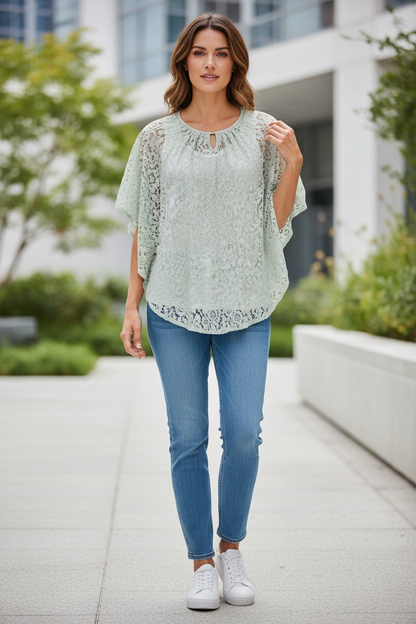 NY Collection NY Collection Petite Dentelle Ponc Frosty