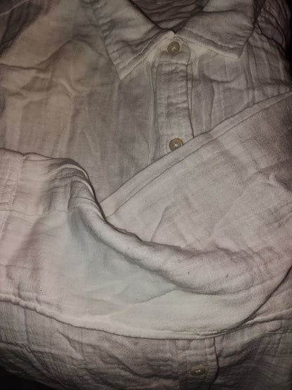 ONeill Juniors Leni Crinkled Button up shirt.  White Small