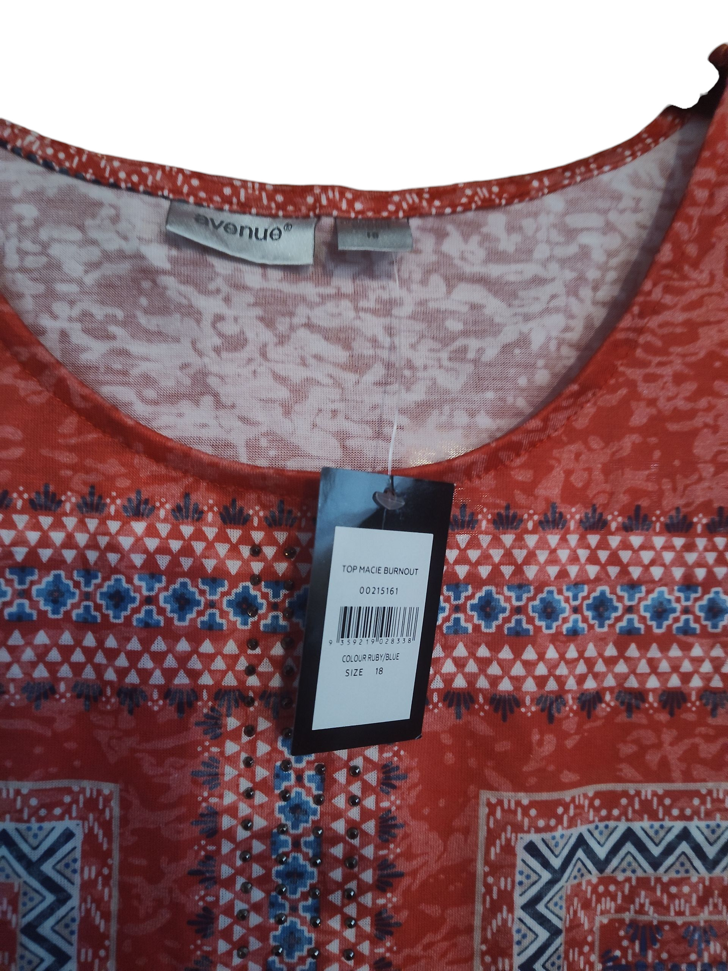 AVENUE Avenue Macie Burnout Rubis Taille Plus