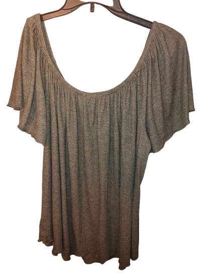 Jessica Simpson Women's  Trendy Plus Size Autumn Flutter-Sleeve Top - Grape Leaf