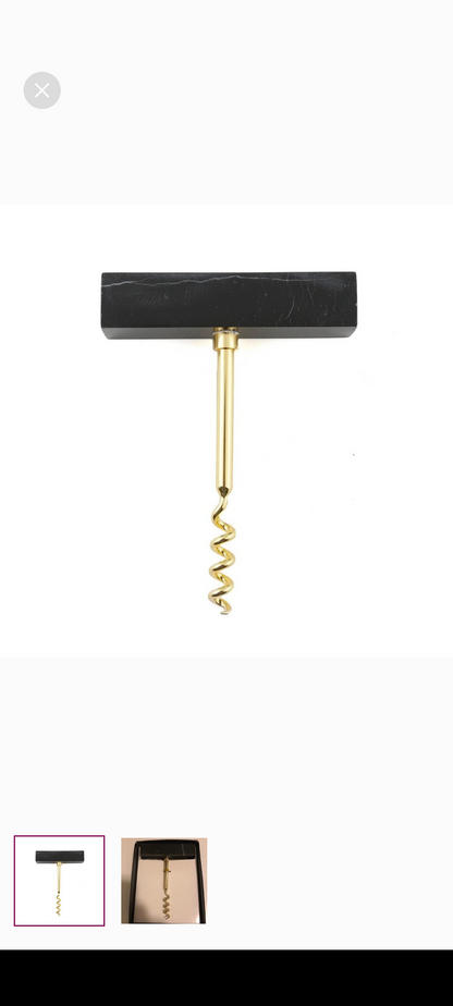 Thirstystone black marble handle. corkscrew. Wine opener, stainless steel