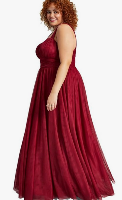City Studios Plus Size Mesh Formal Evening Sleeveless ball Dress.