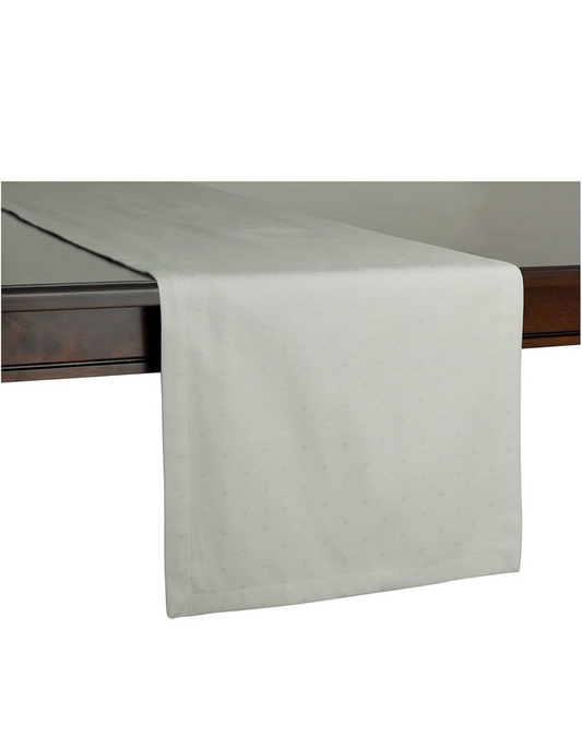 Kate Spade New York Larabee Dot Table Runner-Platinum-72 X 15 Inches