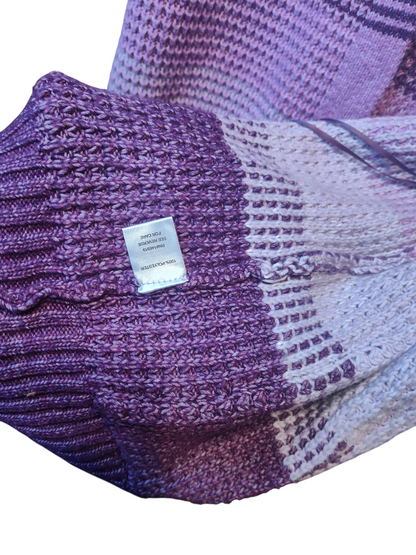 Freshman Juniors Ombre Striped Waffle- Berry Stripe Combo Medium
