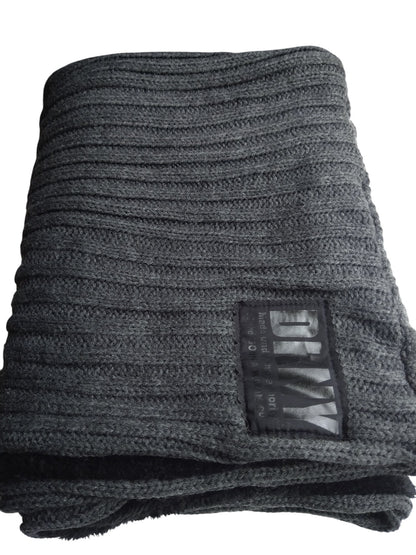 DKNY Women's Fleece lined  Ribbed Infinity Winter Scarf- DK4908