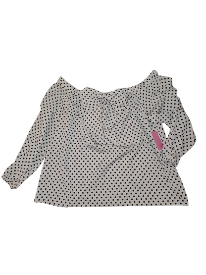Chemisier à pois et épaules dénudées avec nœud pour femme de Riley Rae, blanc