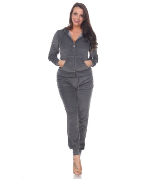 White Mark 2 Piece Fit Velour lounge Set XL