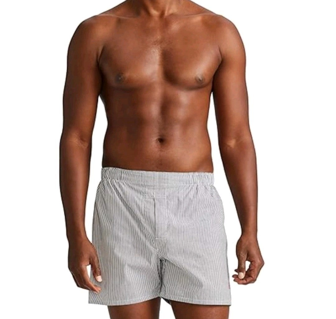 Polo Ralph Lauren Men’s Classic Woven Boxers 3-Pack – Black & Gray Assorted – 100% Cotton – Size Small