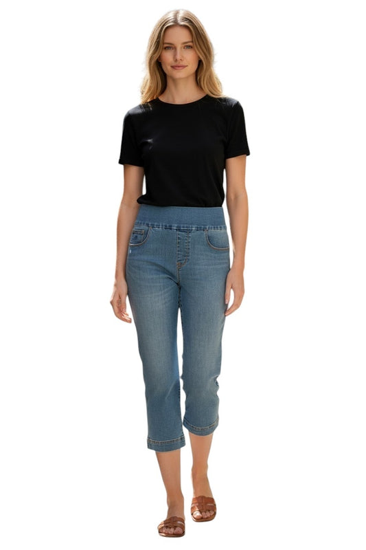 Gloria Vanderbilt Amanda Pull-On Capri Jeans Banaba