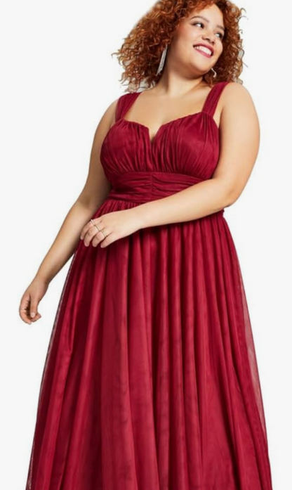 City Studios Plus Size Mesh Formal Evening Sleeveless ball Dress.