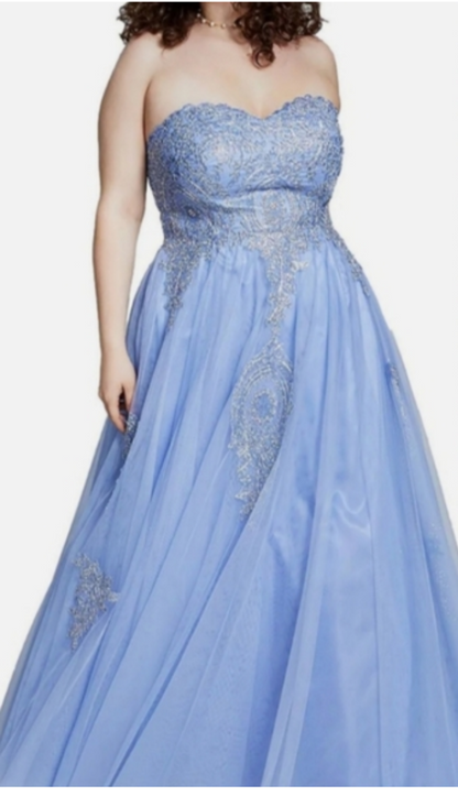 Dites oui au bal de fin d'année brodé pervenche tendance grande taille