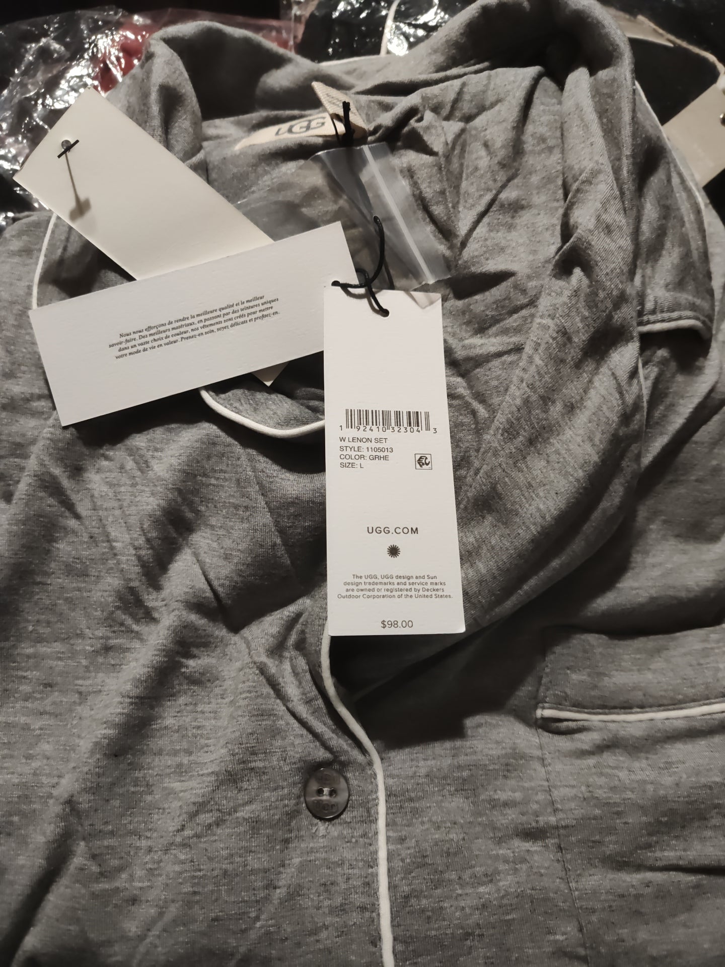 UGG Lenon Sleep Set . Large Gray.