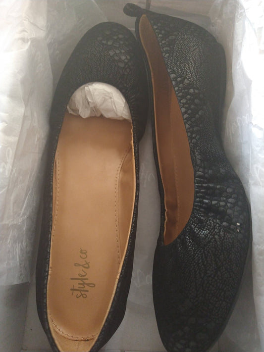 Style & Co Ballet Flats Vinniee Snake Print. 7M