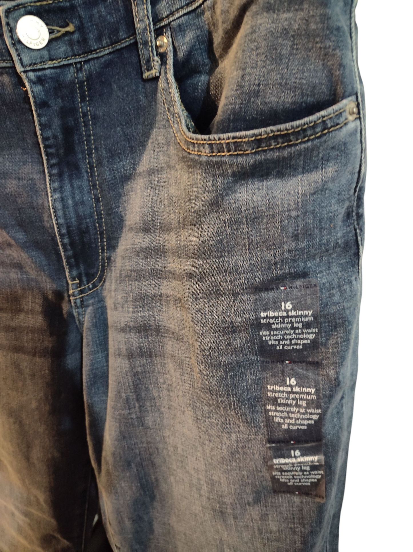 Jean droit Tommy Hilfiger Tribeca pour femme - Jean taille mi-haute