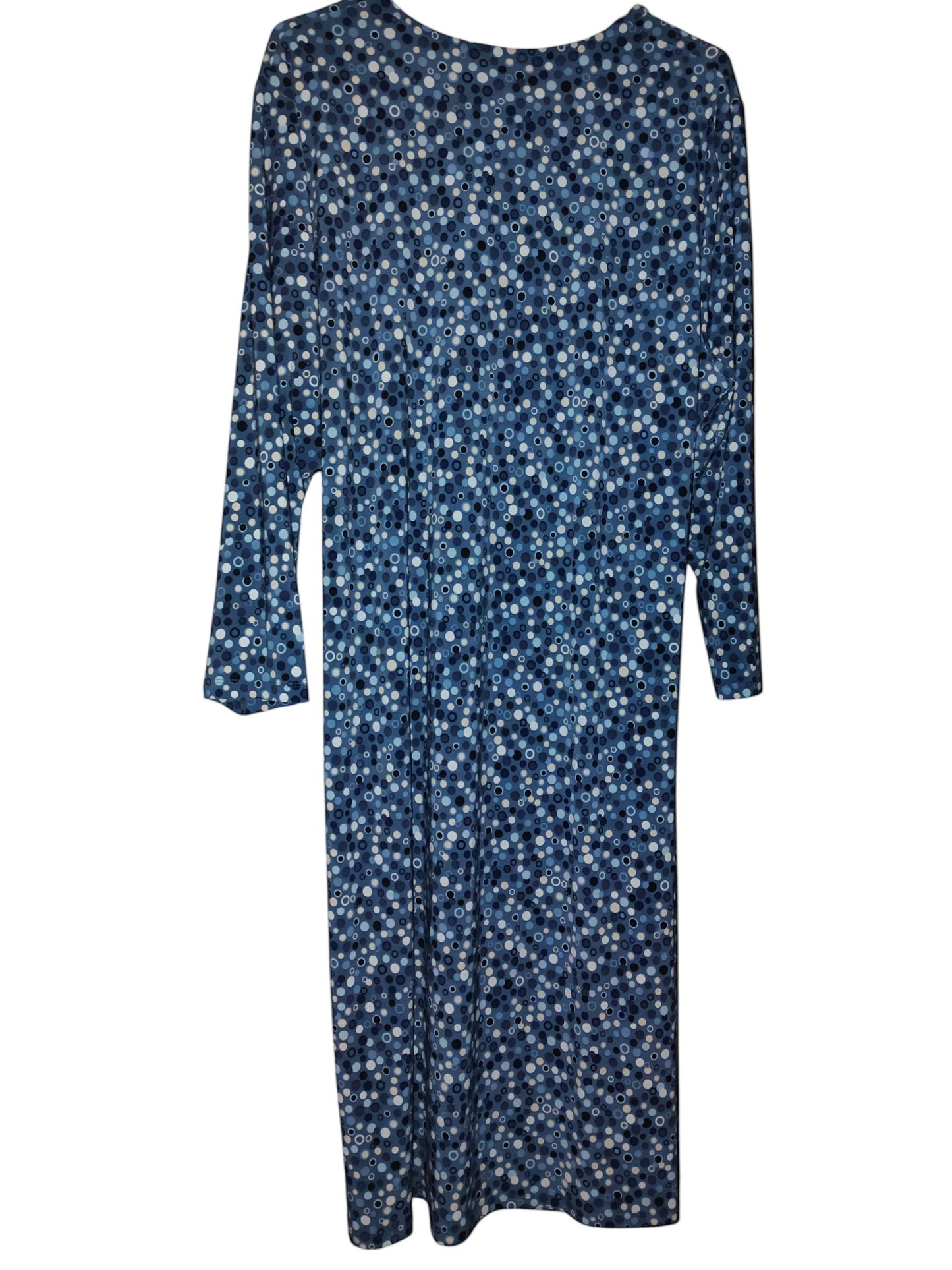 NWT Anne Klein Plus Size 2XL Faux Wrap Dress Blue Jay Midi Stretch