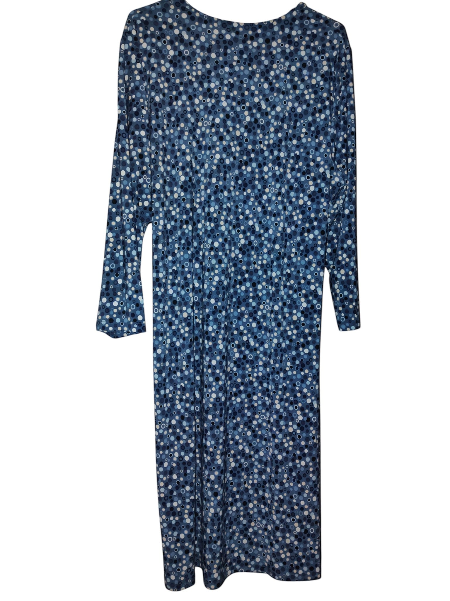 NWT Anne Klein Plus Size 2XL Faux Wrap Dress Blue Jay Midi Stretch