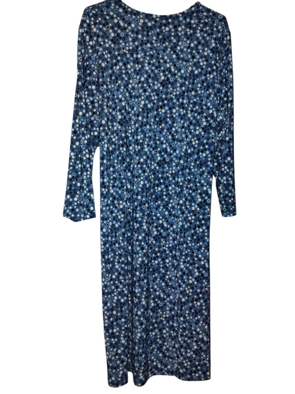 NWT Anne Klein Plus Size 2XL Faux Wrap Dress Blue Jay Midi Stretch