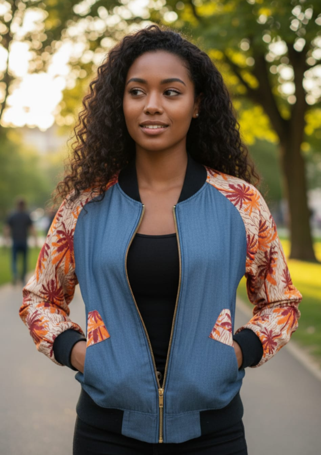 Tiskies Signature Urban Bomber Denim Accent Jacket